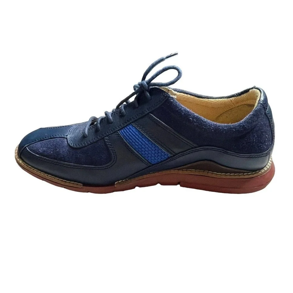 COLE Haan Grand OS Men's 7 M Oxford Suede Leather Blue Dress Shoes C12707